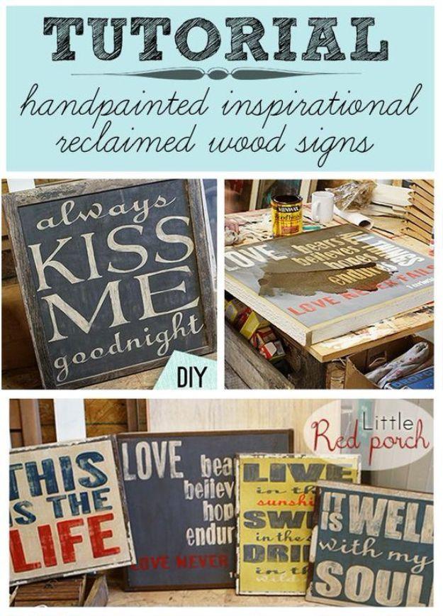 DIY Vintage Signs - DIY Handpainted From Reclaimed Wood Signs - Rustic, Vintage Sign Projects to Make At Home - Creative Home Decor on a Budget and Cheap Crafts for Living Room, Be
