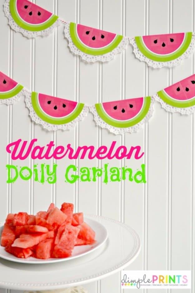 Printable Watermelon Doily Garland, a simple idea that makes a real difference and an affordable way to try something new
