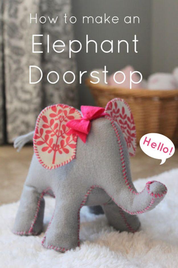 DIY Nursery Decor - Elephant Doorstop - Easy Projects to Make for Baby Room - Decorations for Boy and Girl Rooms, Unisex, Minimalist and Modern Nurseries and Rustic, Farmhouse Styl