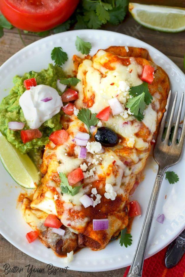 Enchiladas - Sour Cream Chicken Enchiladas - Best Easy Enchilada Recipes and Enchilada Casserole With Chicken, Beef, Cheese, Shrimp, Turkey and Vegetarian - Healthy Salsa for Green