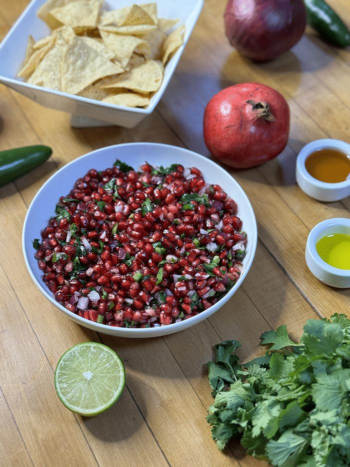 Pomegranate Salsa | Easy and Quick Healthy Appetizer Idea or Fruit Salad Snack