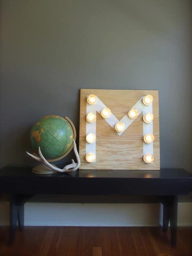 Mason Jar Monogram Light, a mason jar lighting idea worth trying this season and a budget friendly way to update the space