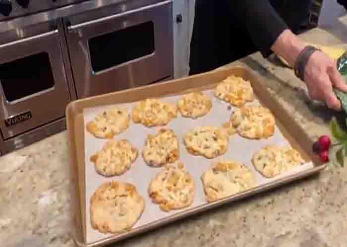 Baking the cornflake cookies