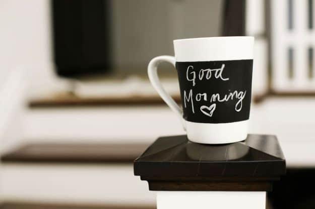Chalkboard Mug, a handmade guy gift, compact enough to mail without a bulky box and a find that earns a spot on the mantel