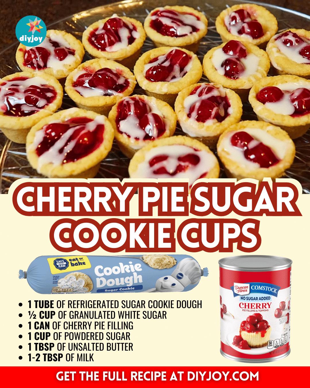 6-Ingredient Cherry Pie Sugar Cookie Cups Recipe