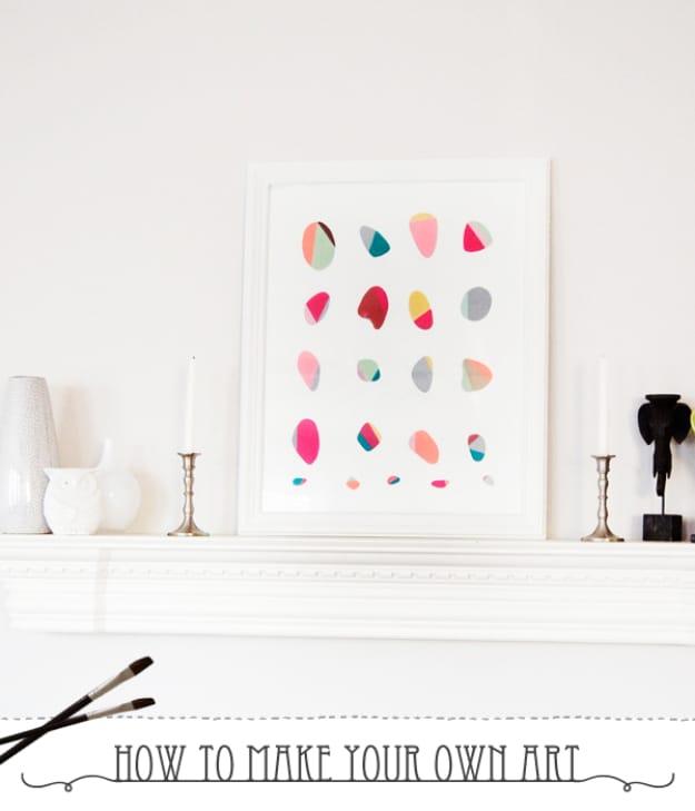 DIY Wall Art Ideas for the Bedroom - Painted Pebble Wall Art - Rustic Decorating Projects For Bedroom, Brilliant Wall Art Projects, Creative Wall Art, Do It Yourself Crafts, Easy W