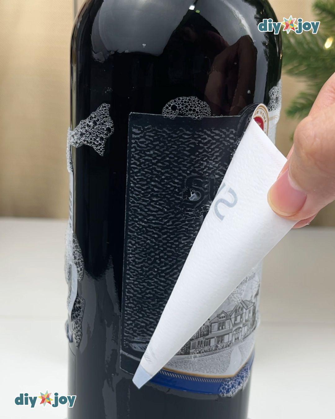 Homemade Custom Holiday Wine Labels — how to remove wine labels easily