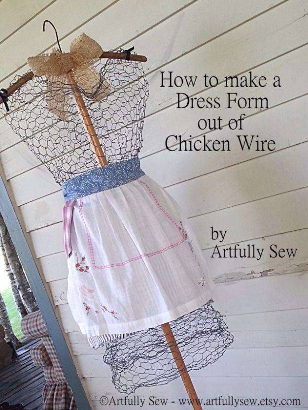 DIY Dress Form from Chicken Wire, low mess and low stress to make and proof a small idea can make a big difference