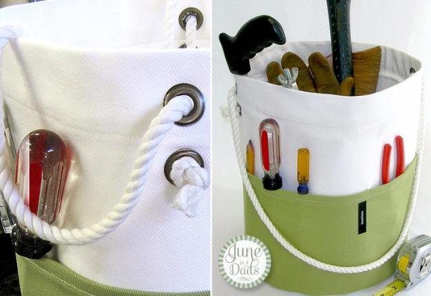 Bucket Tote For Dad, a handmade gift for dad, doable even on a tight timeline and an idea worth saving for later