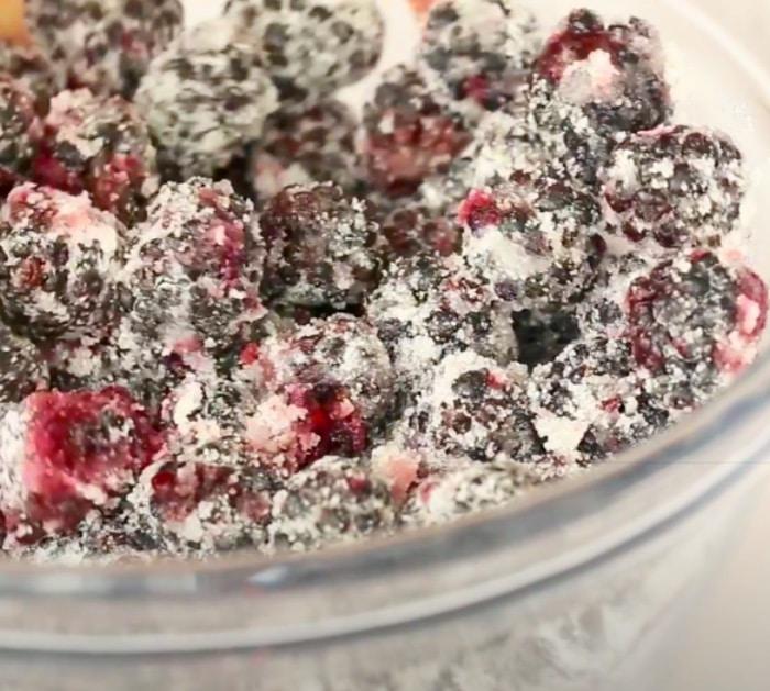 Toss Blackberries In Flour And Sugar For Blackberry Cobbler