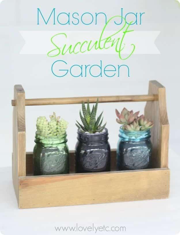 Mason Jar Succulent Garden, easy to scale from a single one to a dozen and the kind of present that starts a new tradition