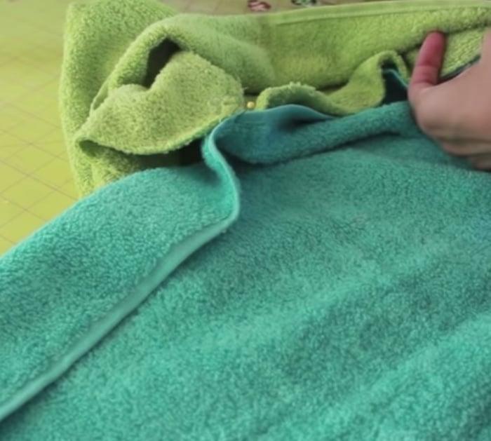 Make a cheap easy quick hooded towel