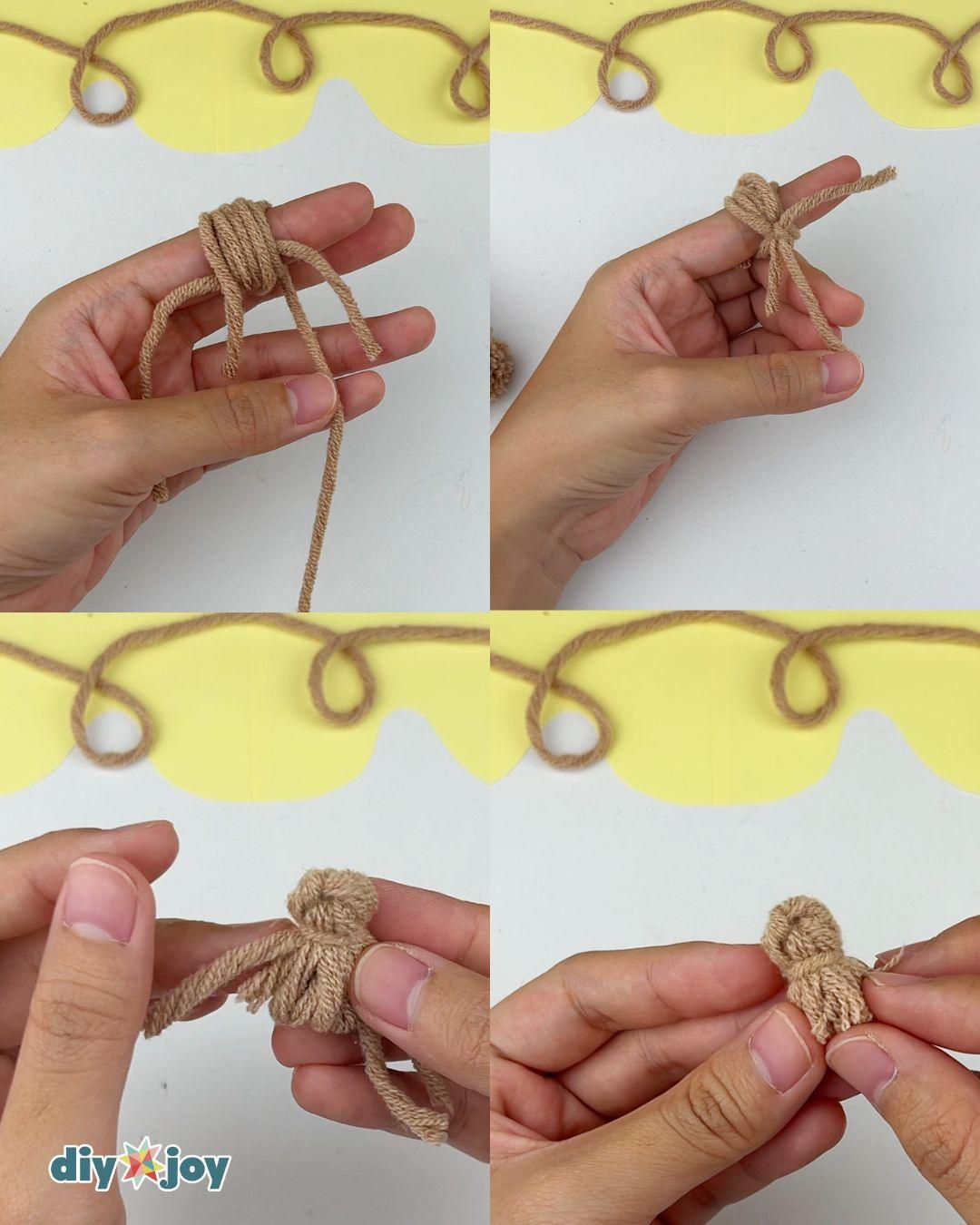 Homemade Yarn Dog Keychain — make the tail