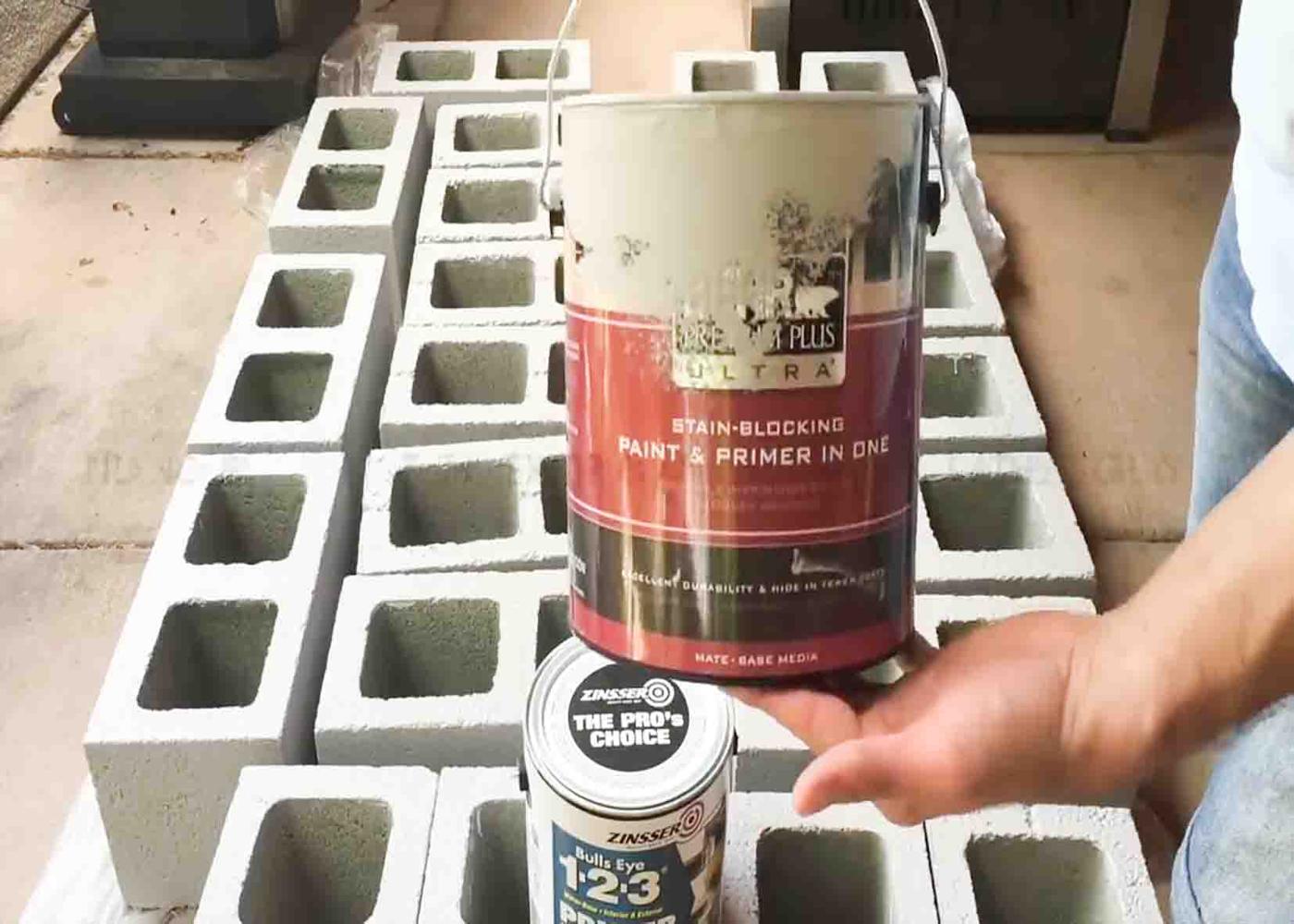 Painting the cinder blocks