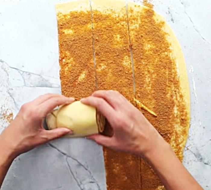 Make Cinnamon Roll Dough To Bake On Top Of Apples