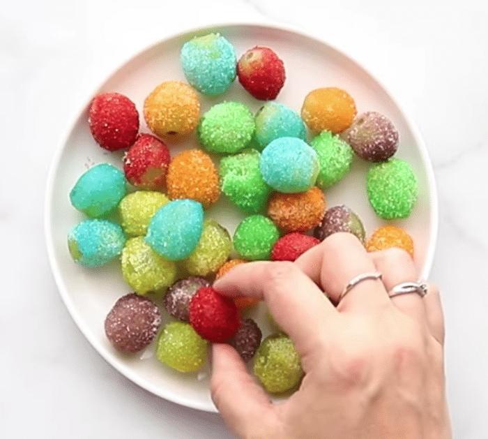 How to Make Frozen Jello Candy Grapes