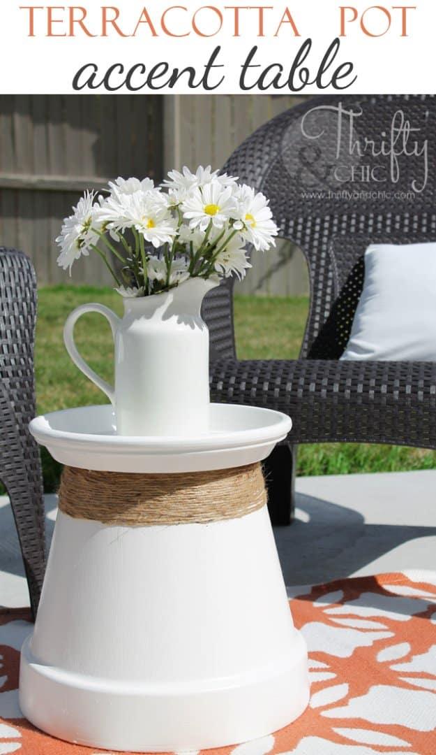 Terracotta Pot Accent Table, easy enough for a beginner to follow and a sweet little detail guests always notice