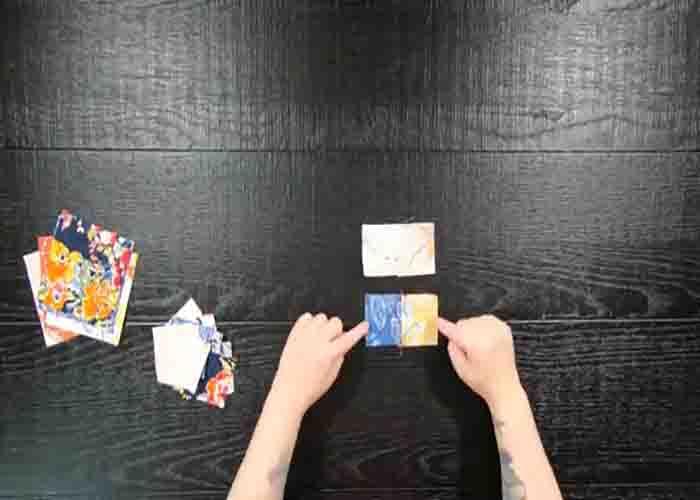 Making the four-patch for the quilted table runner
