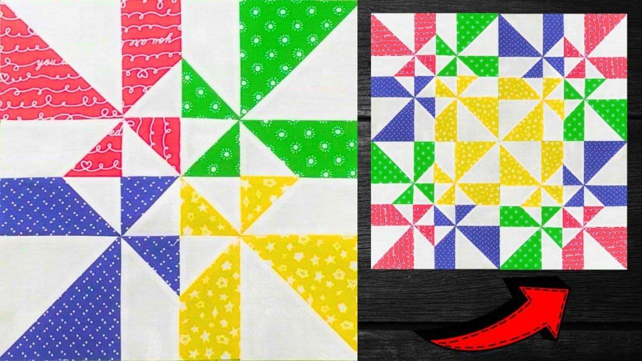 Easy Whirligig Quilt Block Tutorial for Beginners