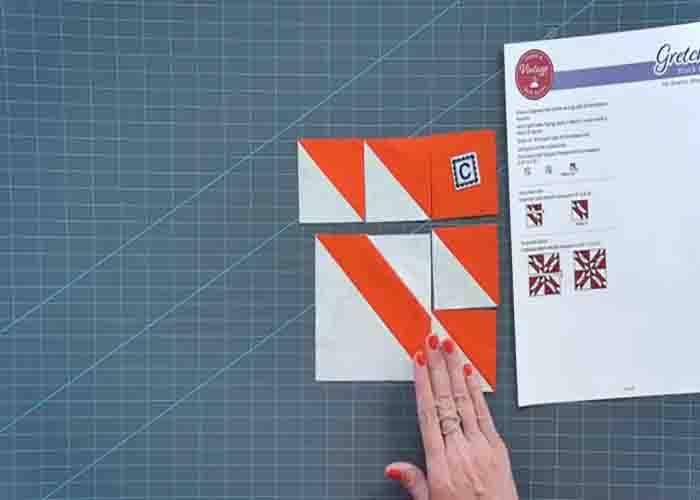 Assembling the gretchen quilt block