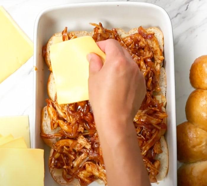 How To Make BBQ Chicken Sliders - Pull Apart Sliders - BBQ Sliders