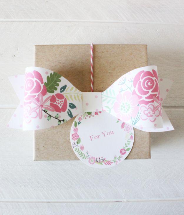 Printable Floral Paper Bow, budget friendly with supplies already on hand and proof a small idea can make a big difference