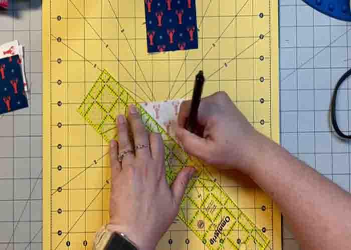 Making half-square triangles for the shoofly block