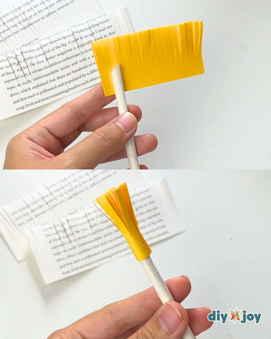 Homemade Book Page Paper Flower — gluing the center of the flower