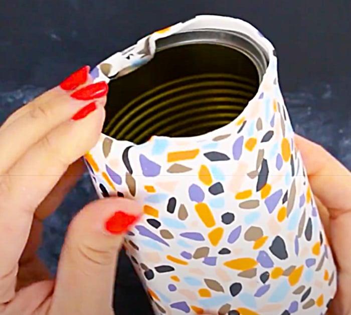 Recycle Old Cans By Making A Terrazzo Clay Pot