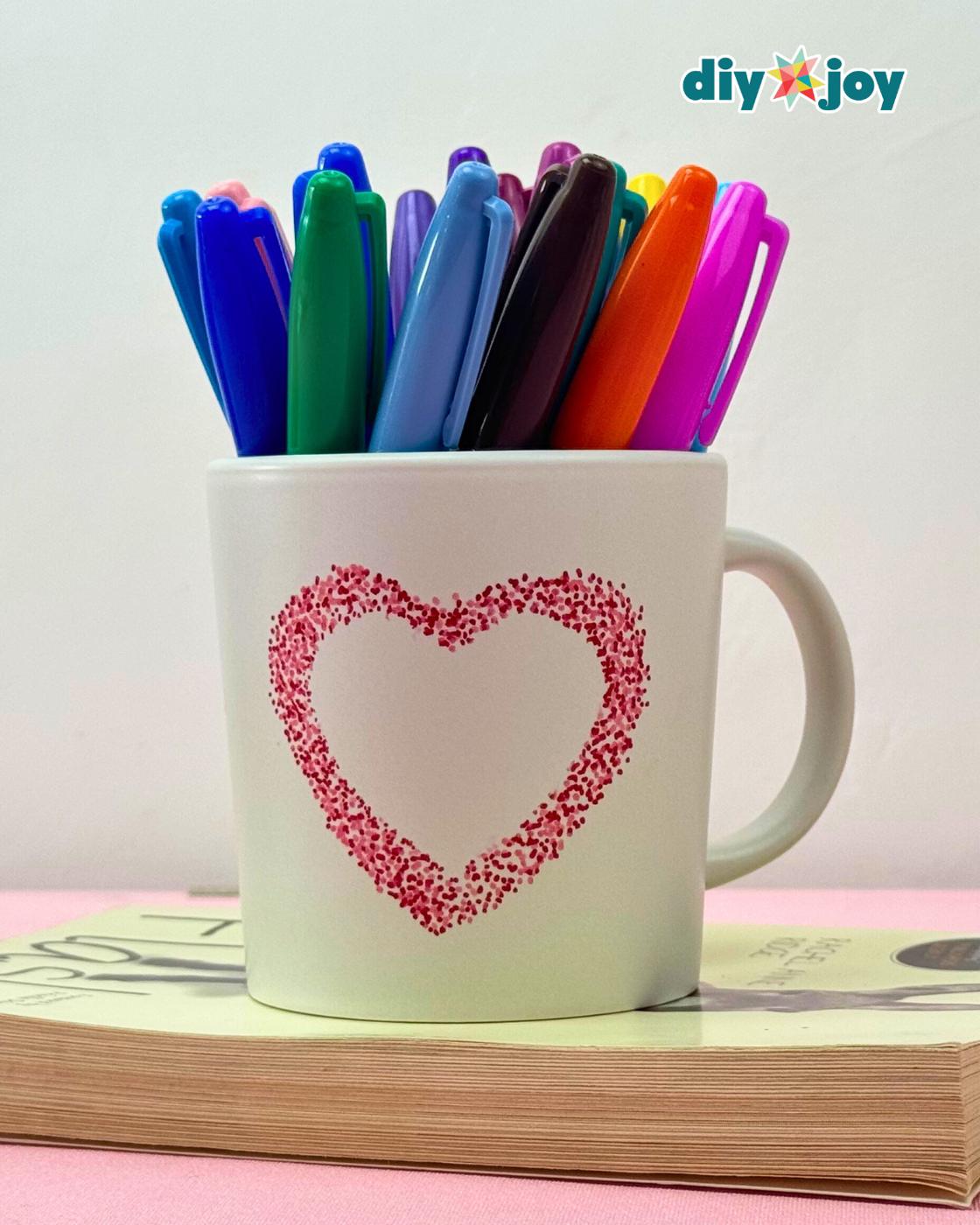 Customized Mug Using Sharpie — easy diy heart print on a mug using sharpie