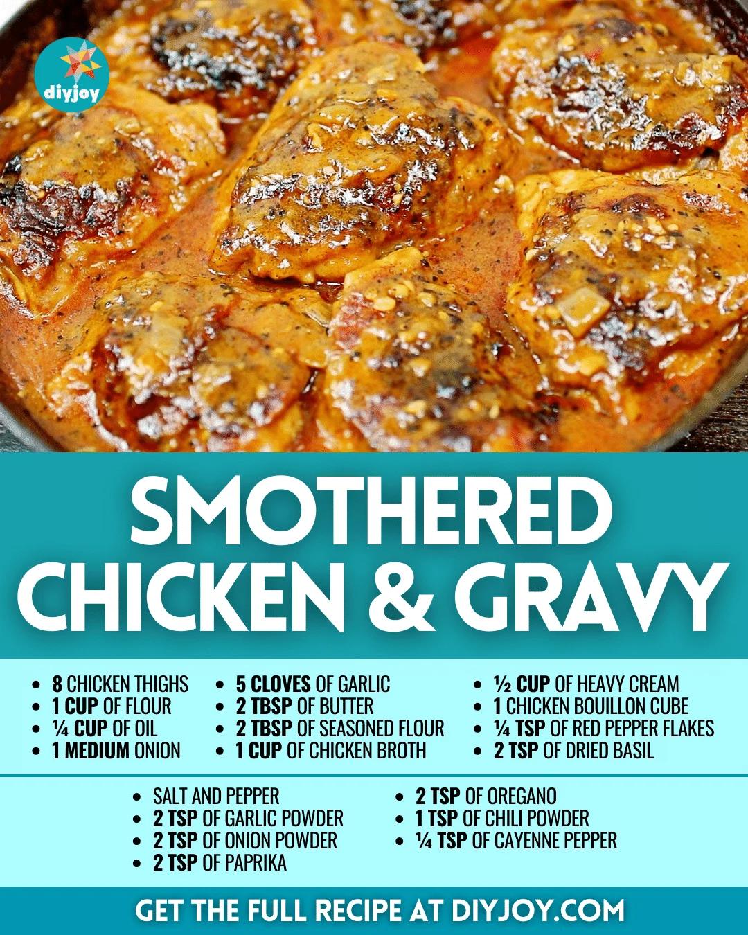 Easy Smothered Chicken And Gravy Recipe