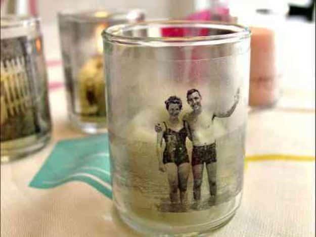 DIY Image Transfer Candles, short enough on steps to finish during nap time and a find that earns a spot on the mantel