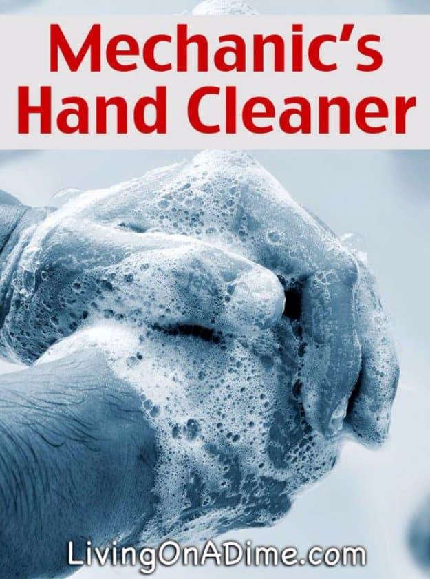 Homemade Mechanic’s Tough Hand Cleaner Recipe, a homemade cleaner recipe, a simple recipe that actually gets the job done