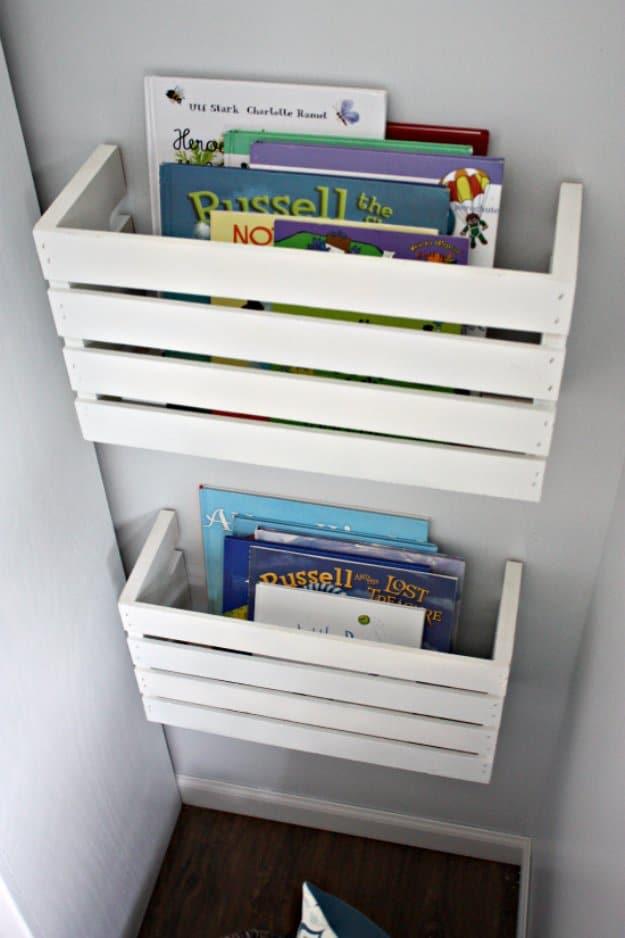 Great Crate Book Storage, a budget friendly build using basic supplies and an easy weekend project for a small space