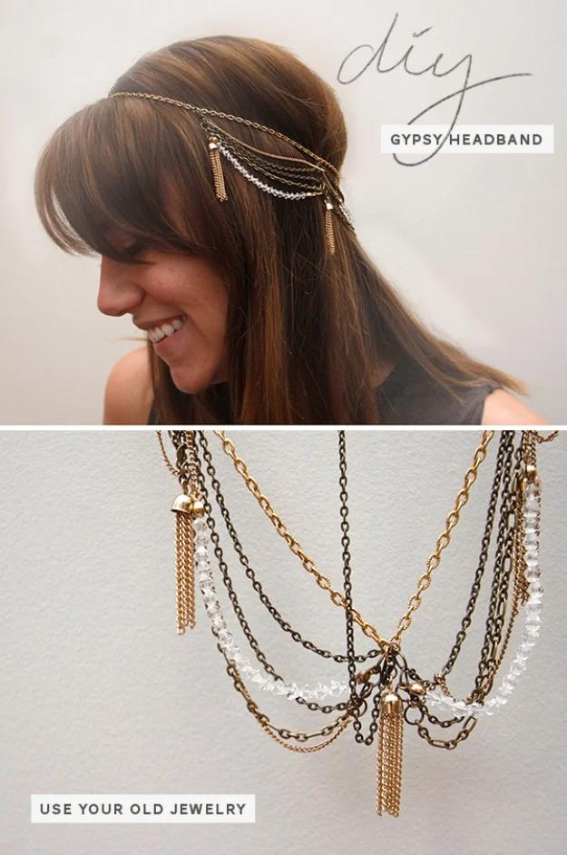 DIY Gypsy Chain Headband, simple enough to finish in an afternoon and better than a store bought version