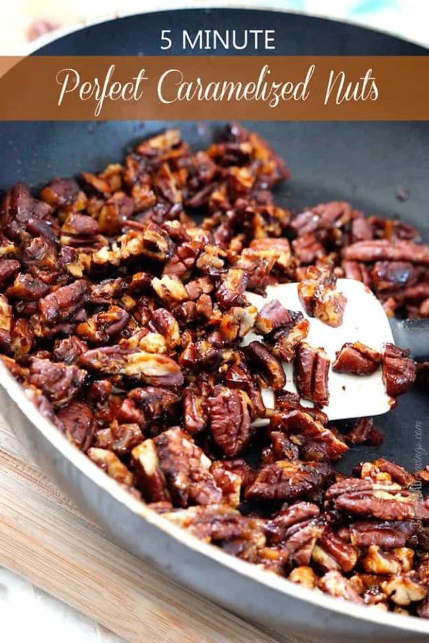 Easy Dessert Recipes -5-Minute Perfect Caramelized Nuts Recipe - Fast Desserts to Make In Minutes - Sweet Treats, Cookies, Cake and Snack Ideas
