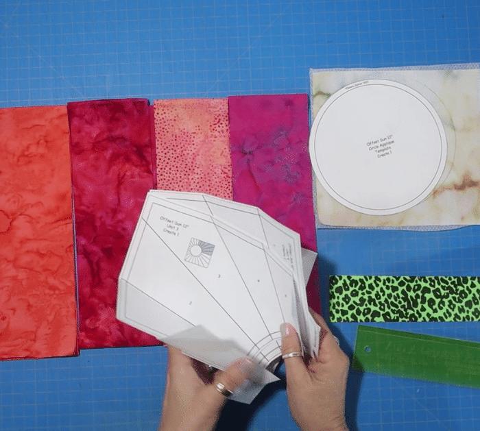 Materials for Offset Sun Quilt Block