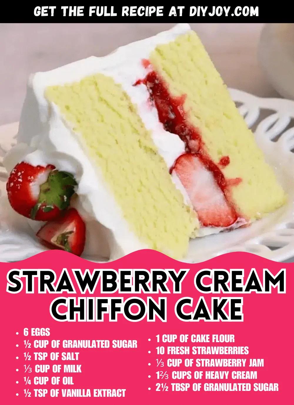 Strawberry Cream Chiffon Cake