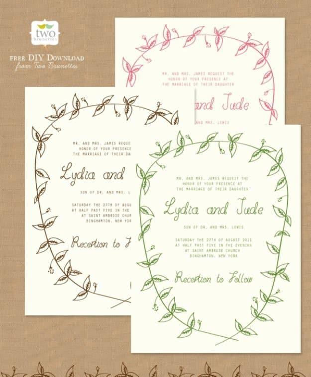 DIY Wedding Invitiations - Woodland Wedding Invitations - Templates, Free Printables and Wording | Tutorials for Unique, Rustic, Elegant and Vintage Homemade Invites #weddinginvita