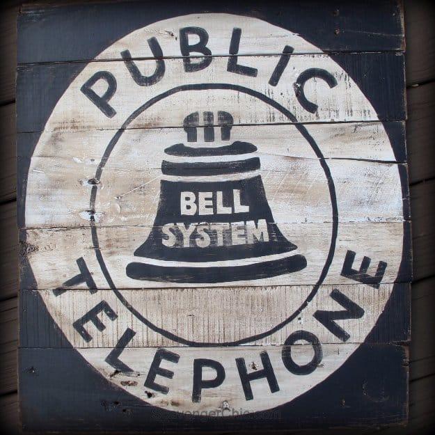 Vintage Style Telephone Sign DIY, an easy weekend build using reclaimed wood and a charming handmade sign for a porch or wall