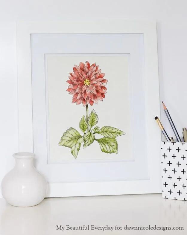 Watercolor Tutorials and Techniques - DIY Watercolor Dahlia - Make Watercolor Flowers, Ocean, Sky, Abstract People, Landscapes, Buildings, Animals, Portraits, Sunset - Step by Step