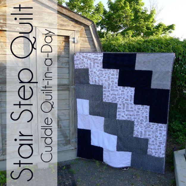 Stair Step Quilt, a beginner quilt idea, simple enough for a first try and a satisfying finish for not much work