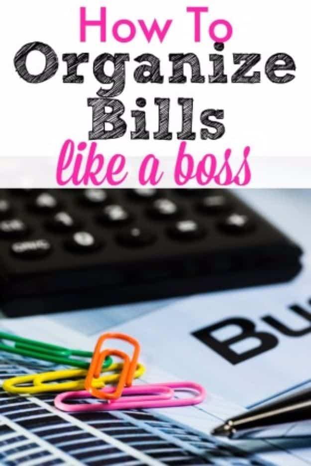 Ways to Save Money in 2018 - Organize Your Bills Like A Boss - Easy Money Saving Ideas and Tips for Budgeting - Cool Idea for Budget Planning and Smart Financial Advice for Beginne