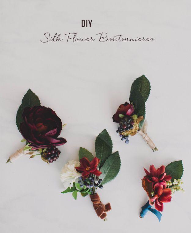 Silk Flower Boutonnieres, an elegant handmade accent, and something worth showing off once it is done