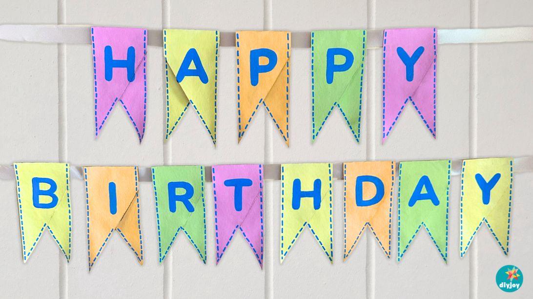 DIY Birthday Banner With Toilet Paper Rolls