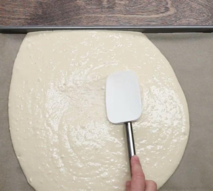 Make sheet pan pancakes with bananas