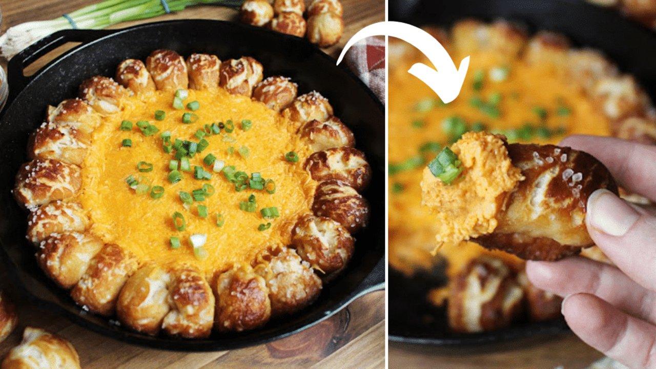 Spicy Cheese Pretzel Skillet Recipe