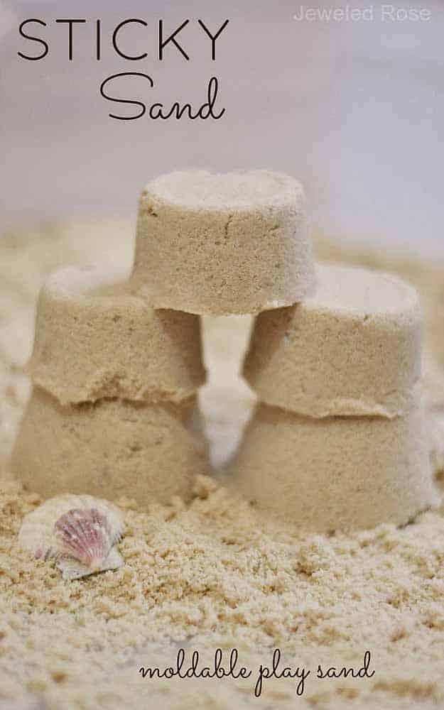 DIY Outdoors Kids Activities for a Sandbox - DIY Sticky Sand - DIY Projects & Crafts by Sueeye at