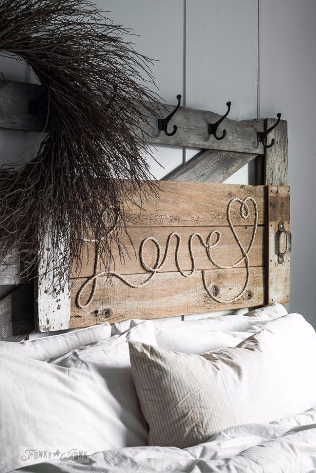 Reclaimed Wood Love Rope Sign, short enough on steps to wrap up before supper and a statement worth the extra effort