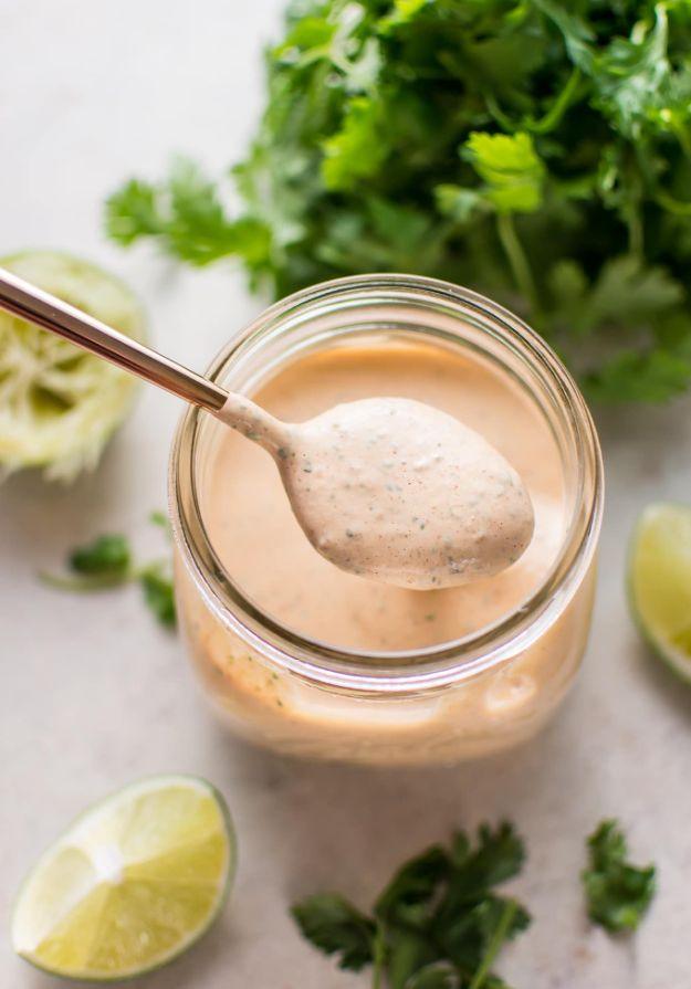 Salad Dressing Recipes - Chipotle Cilantro Lime Ranch Dressing - Healthy, Low Calorie and Easy Recipes for Creamy Homeade Dressings - How To Make Vinaigrette, Mango, Greek, Paleo,